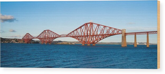 Scotland Wood Print featuring the photograph The Forth Bridge by Max Blinkhorn