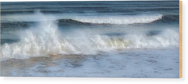 Wave Wood Print featuring the photograph Zen Wave by Karen Lynch