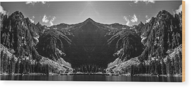 Dense Wood Print featuring the digital art Heather Lake Reflection by Pelo Blanco Photo