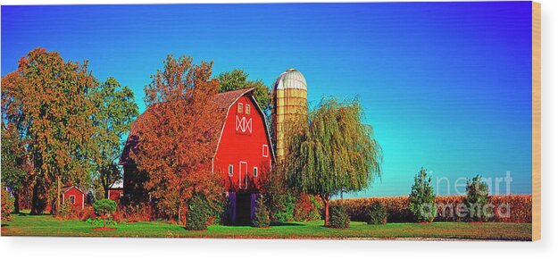 Huntley Wood Print featuring the photograph Huntley Road Barn early morning by Tom Jelen