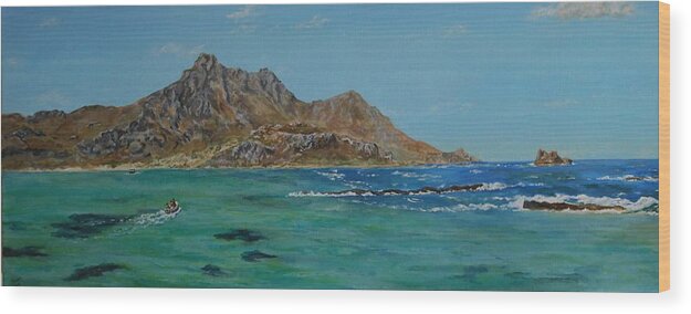 Crete Wood Print featuring the painting Off Balos - Crete by David Capon