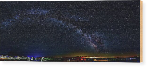 Milky Way Wood Print featuring the photograph Summer solstice Milky way style by Joe Holley
