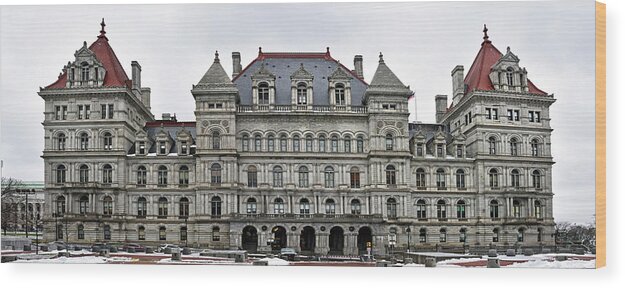 the New York State Capitol Wood Print featuring the photograph The New York State Capitol in Albany New York by Brendan Reals