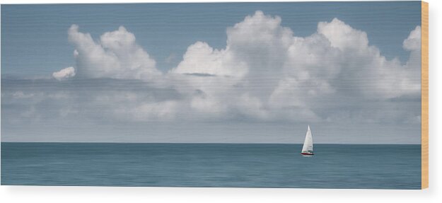 Panorama Wood Print featuring the photograph Sailing by Luc Vangindertael (lagrange)