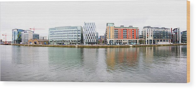 Dublin Wood Print featuring the photograph The Docks On The Liffey River by Maremagnum