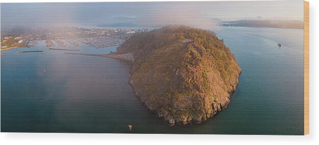 Cap Sante Marina Wood Print featuring the photograph Cap Sante Panorama #2 by Michael Rauwolf