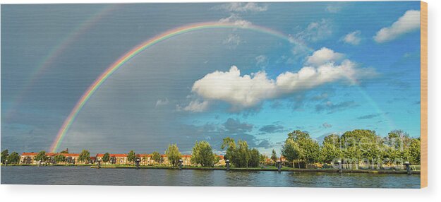 Gouda Wood Print featuring the photograph Rainbow over Gouda by Casper Cammeraat