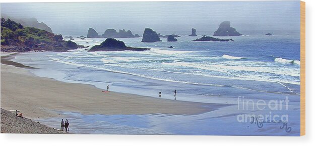 Nature Wood Print featuring the photograph View from Ecola State Park by Mariarosa Rockefeller