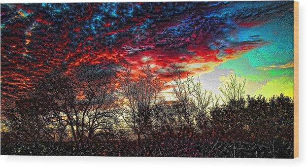 Texas Wood Print featuring the digital art Texas Sunrise 4 by Robert Rhoads