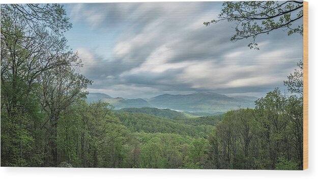 Art Wood Print featuring the photograph Moving Over the Blue Ridge Mountains by Jon Glaser