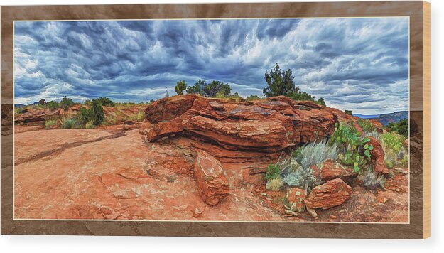 Dramatic Southwest Panorama Wood Print featuring the photograph The Power of Intent by ABeautifulSky Photography by Bill Caldwell