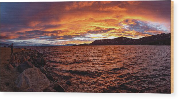 Sunset Wood Print featuring the photograph Tahoe Sunset #7 by Martin Gollery