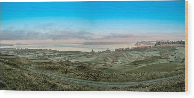 Golf Course Wood Print featuring the photograph Chambers Bay Panorama by E Faithe Lester