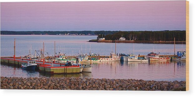 Harbour Wood Print featuring the photograph Harbour Sunset by Ron Haist