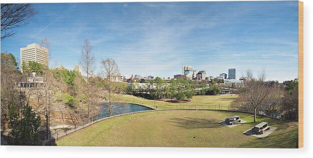 Bridge Wood Print featuring the photograph Columbia South Carolina City Skyline View From An Overlook #1 by Alex Grichenko