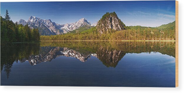 Landscape Wood Print featuring the photograph Almsee by Burger Jochen