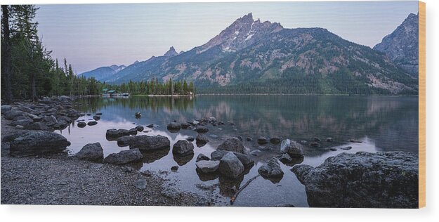 Crag Wood Print featuring the photograph Jenny Lake Dawn by Adam Pender