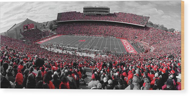 Photography Wood Print featuring the photograph University Of Wisconsin Football Game #1 by Panoramic Images