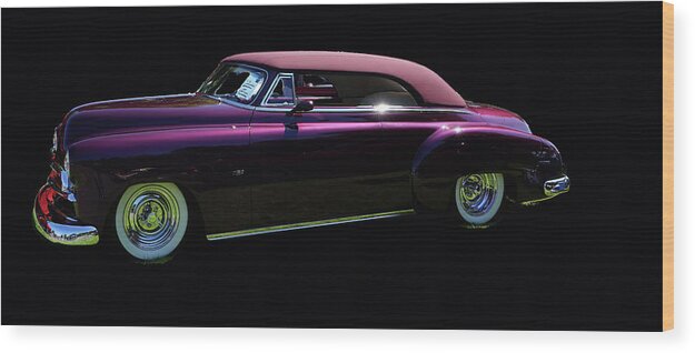 Car Wood Print featuring the photograph 1950 Chevrolet Convertible by Cathy Anderson