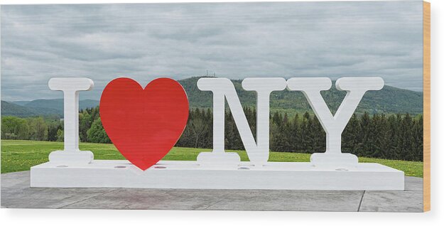 Love Wood Print featuring the photograph I Love New York Sign by Jim Vallee