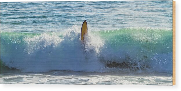 Surf Wipeout Wood Print featuring the photograph Wipeout Wave by Chris Spencer
