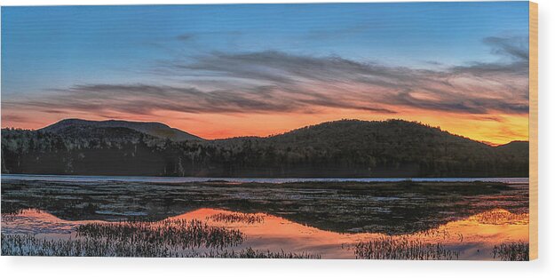 Sunset Wood Print featuring the photograph Adirondack Sunset by Rod Best