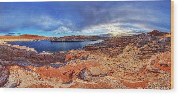 Dramatic Southwest Sunrise Wood Print featuring the photograph Dawn is Calling by ABeautifulSky Photography by Bill Caldwell