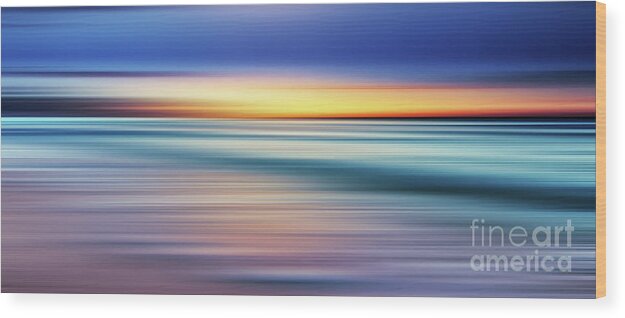 Seascape Panorama Wood Print featuring the photograph India Colors - Abstract Seascape by Stefano Senise