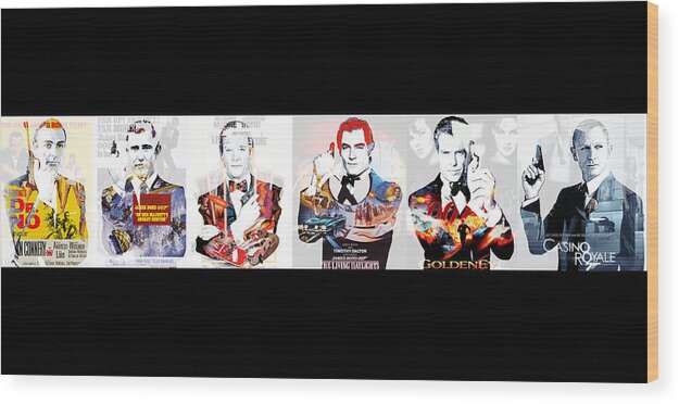 James Bond Wood Print featuring the digital art 50 Years of Bond by Kurt Ramschissel