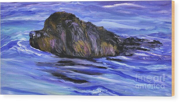Newfoundland Wood Print featuring the painting Newfoundland Oil Painting by Mary Jo Zorad