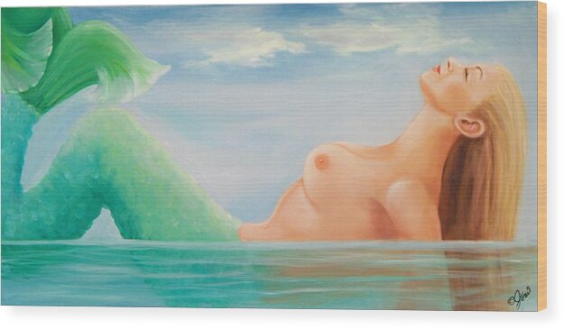 Mermaid Wood Print featuring the painting Sea Dreams by Joni McPherson