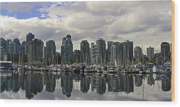 Vancouver Wood Print featuring the photograph Vancouver Marina by Walter Fahmy