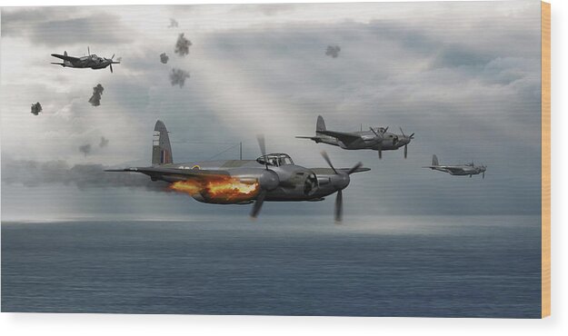 Wwii Wood Print featuring the digital art The Devil and the Deep - Cropped by Mark Donoghue