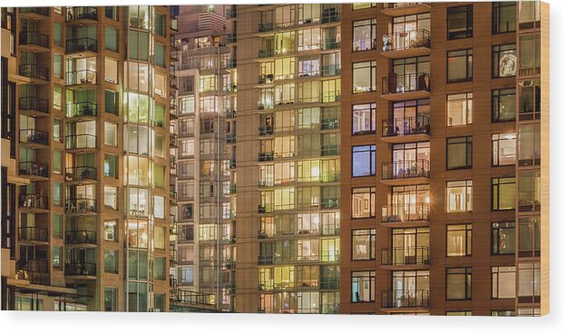 Abstract Wood Print featuring the photograph Abstract Apartment Buildings by Rick Deacon