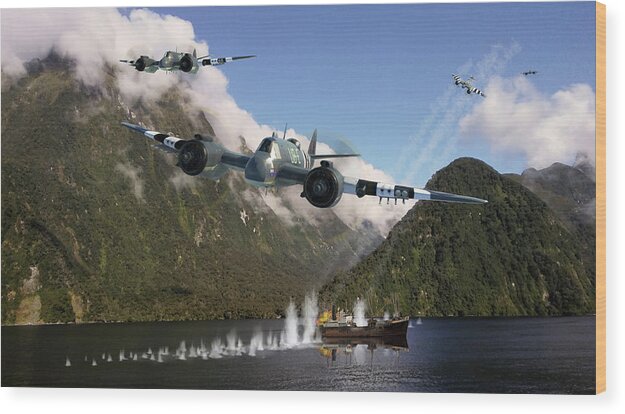 Raaf Wood Print featuring the digital art Two Minutes Of Terror by Mark Donoghue