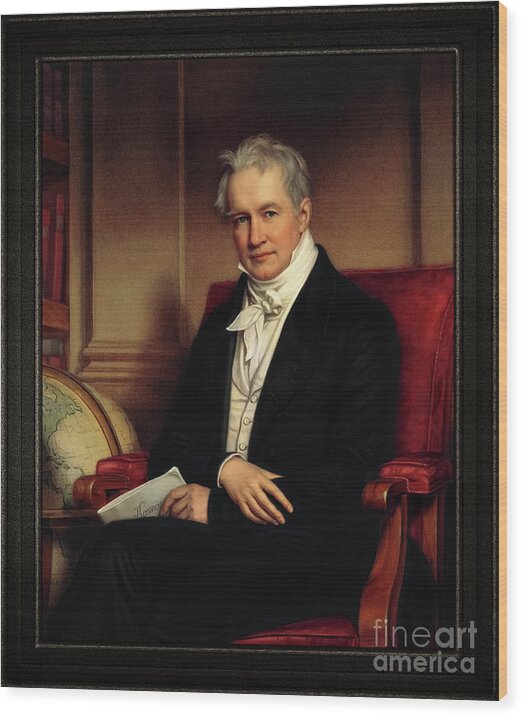 Alexander Von Humboldt Wood Print featuring the painting Alexander von Humboldt by Joseph Karl Stieler Classical Art Old Masters Reproduction by Rolando Burbon