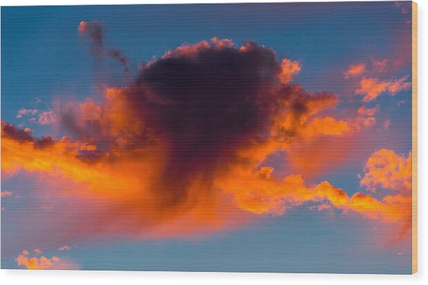 Clouds Wood Print featuring the photograph Clouds of Sunset #1 by Tommy Farnsworth