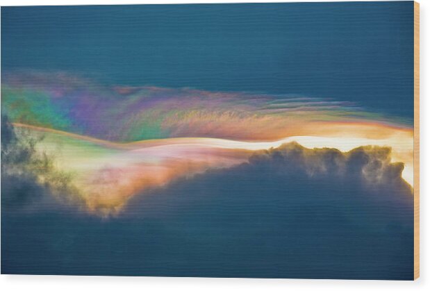 _books Wood Print featuring the photograph Rainbow Clouds #1 by Tommy Farnsworth