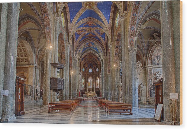 Basilica Wood Print featuring the photograph Basilica di Santa Maria Sopra Minerva by Uri Baruch