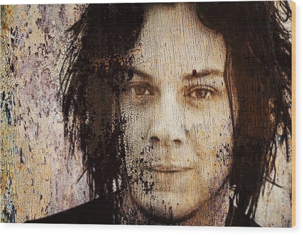 Jack White Wood Print featuring the mixed media Jack White by Jayime Jean