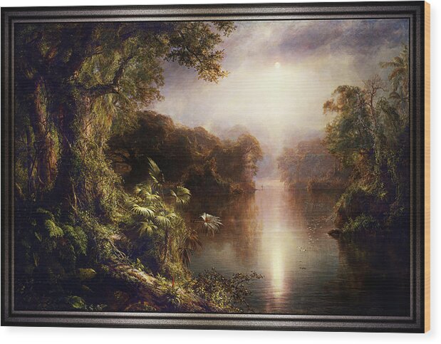 The River Of Light Wood Print featuring the painting The River of Light by Frederic Edwin Church by Rolando Burbon