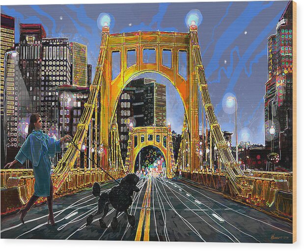 Pittsburgh Wood Print featuring the digital art Pittsburgh Chic by Frank Harris