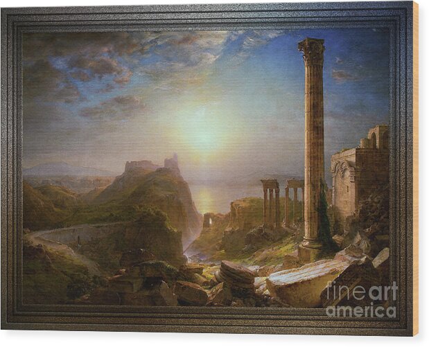 Syria By The Sea Wood Print featuring the painting Syria by the Sea by Frederic Edwin Church by Rolando Burbon