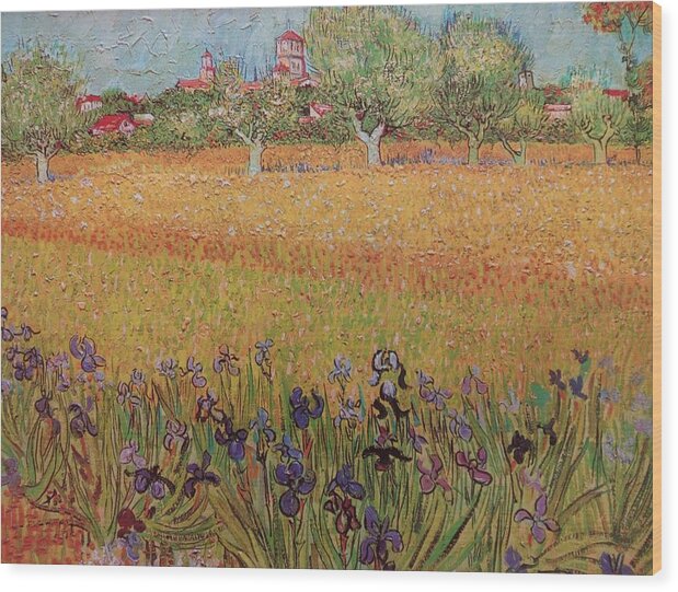 Campo con Lirios Wood Print by Van Gogh - Pixels