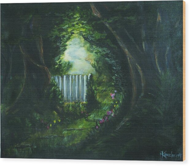 Landscape Wood Print featuring the painting Life Goes On And On by Patricia Kanzler