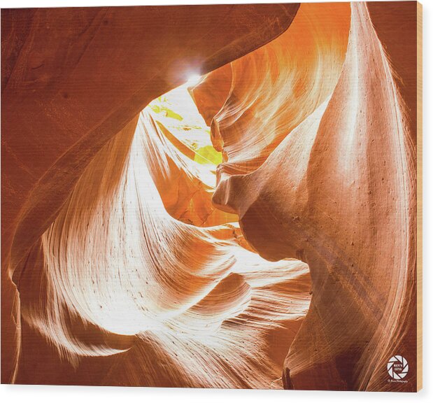 Antelope Canyon Wood Print featuring the photograph Spiral to the Sun by Ken Arcia