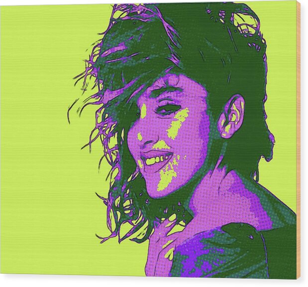 Madonna Wood Print featuring the digital art Madonna Lucky Star by Jayime Jean