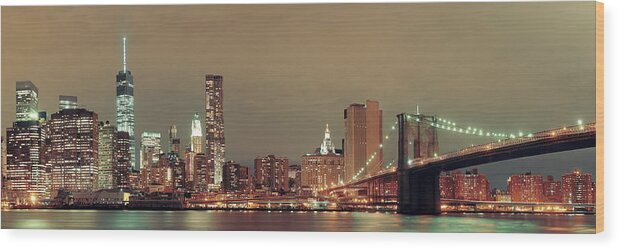New York City Wood Print featuring the photograph Manhattan Downtown #15 by Songquan Deng