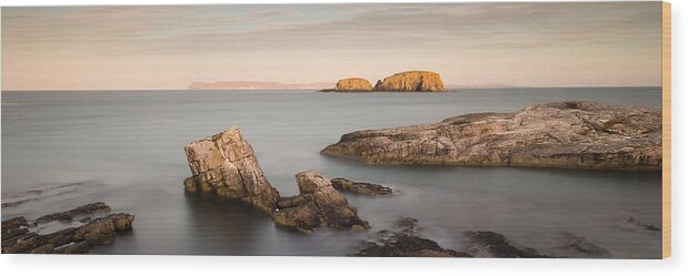 Sheep Island Wood Print featuring the photograph Ballintoy Bay by Nigel R Bell