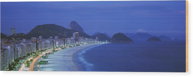 Photography Wood Print featuring the photograph Beach, Copacabana, Rio De Janeiro by Panoramic Images
